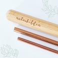 Sugerør-sett med bambusetui - ROSEGULL